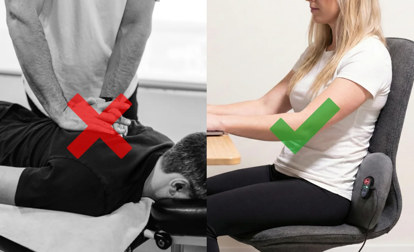 Detailed view of the Back Restore device's acupressure design.